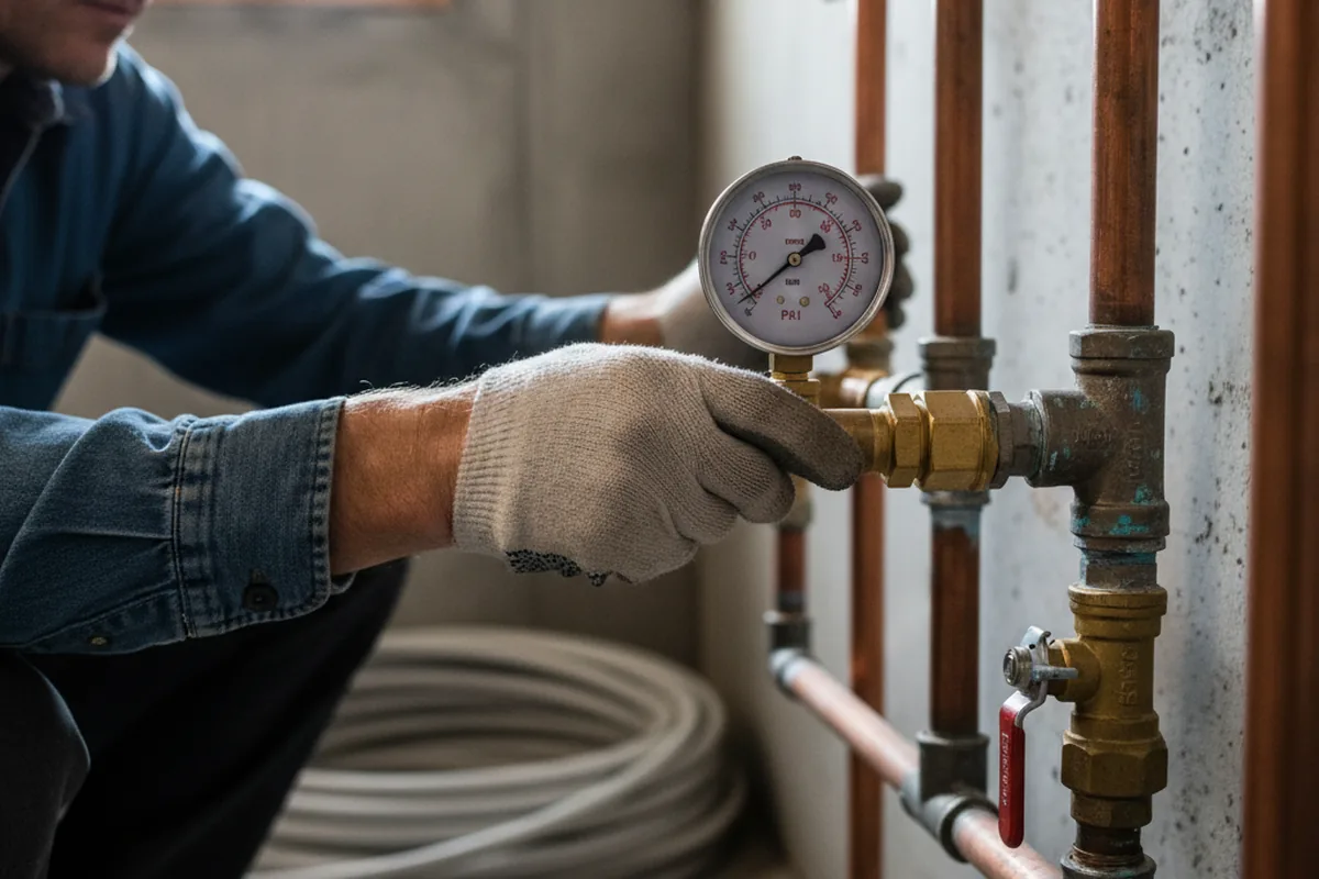 Pressure testing a repaired line during Water Line Repair in Haiku